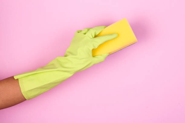 istock Cleaning with Dishwashing gloves and Dish sponge 905147906