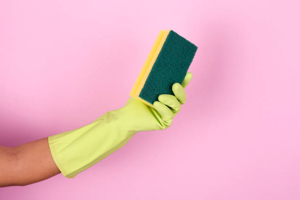 istock Cleaning with Dishwashing gloves and Dish sponge 905149288