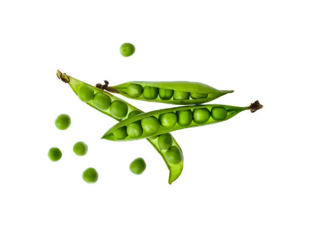 Healthy food. Peas, peas and pea beans isolated on white background. close up