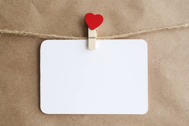 istock Valentines Card on pin with heart 905160784