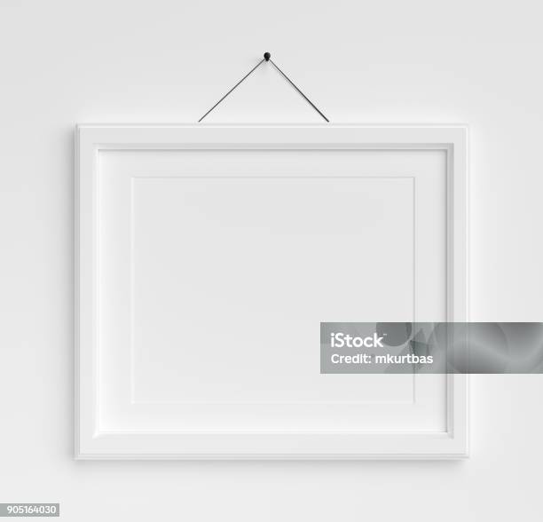 Foto de Moldura De Quadro e mais fotos de stock de Moldura de Quadro - Equipamento de arte e artesanato - Moldura de Quadro - Equipamento de arte e artesanato, Parede, Branco