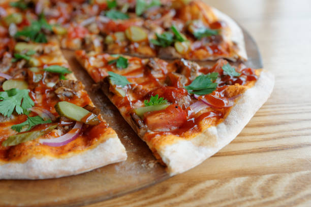 istock Pizza with meat and barbecue sauce 905169150
