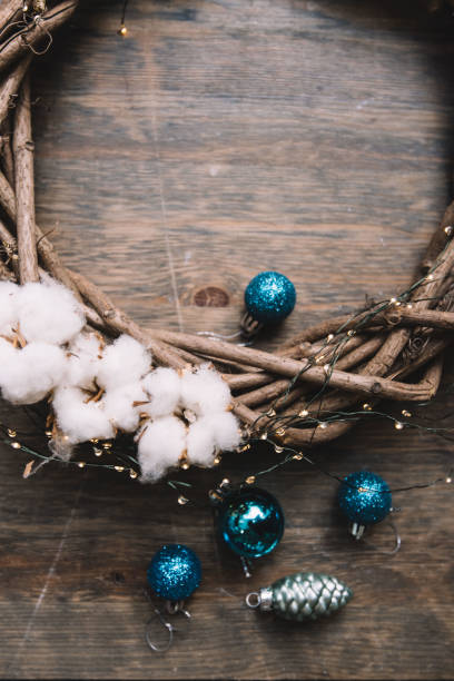 istock Beautiful festive hand-made florist wreath 905175958