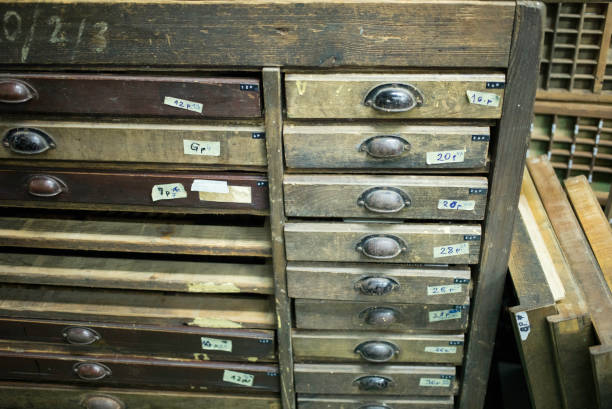 istock old printing house with letterpress accessories 905176768
