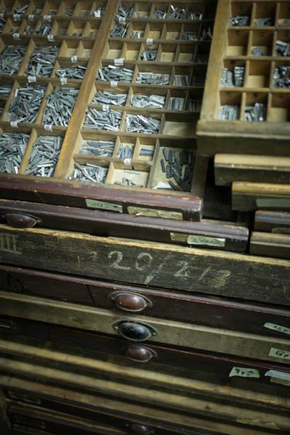 istock old printing house with letterpress accessories 905176772