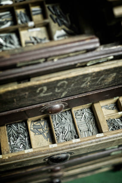istock old printing house with letterpress accessories 905176834