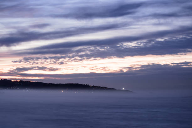 istock panoramic landscape view after sunset on atlantic coastline in twilight with huge waves, basque country, france 905180152