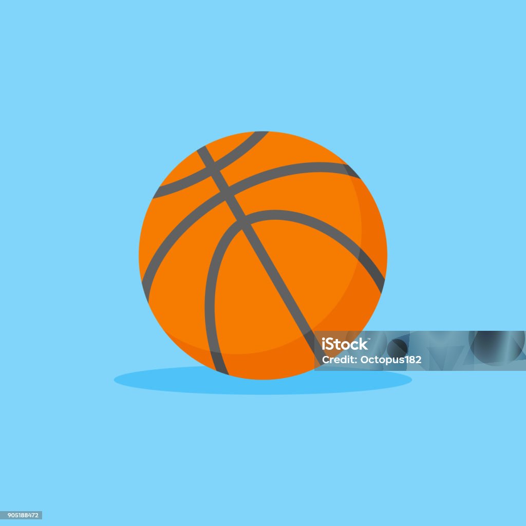 Basketball-flachen Stil-Ikone. Ball-Vektor-Illustration. - Lizenzfrei Ausrüstung und Geräte Vektorgrafik