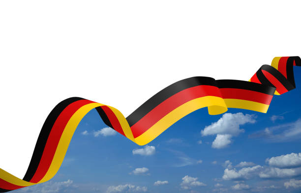 Germany flag flying in the wind with space