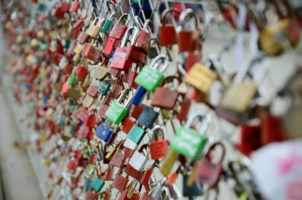 istock Bridge with locks over river in Salzburg 905205902