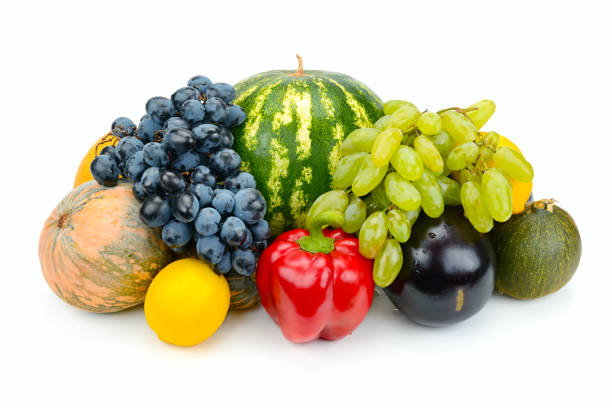 istock Set of fruit and vegetable isolated on white background. 905206004