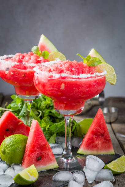 istock Watermelon margaritas with lime and mint 905212320