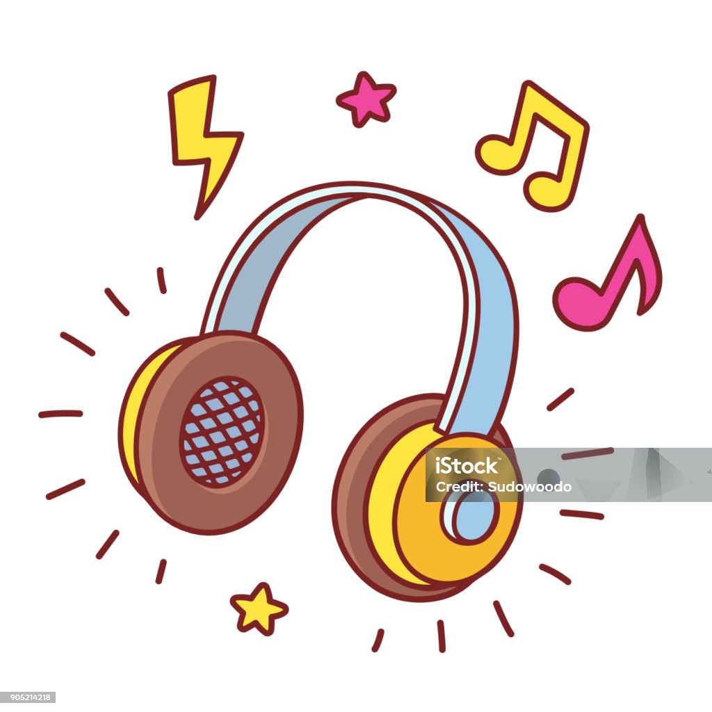 Cartoon Headhpones Playing Music Stock Illustration - Download Image Now -  Headphones, Music, Headset - iStock