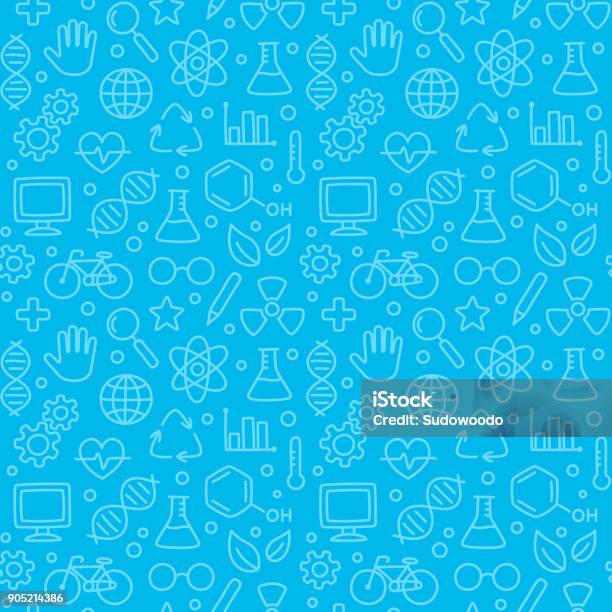 Seamless Science Pattern Stock Illustration - Download Image Now - Backgrounds, Healthcare And Medicine, Education