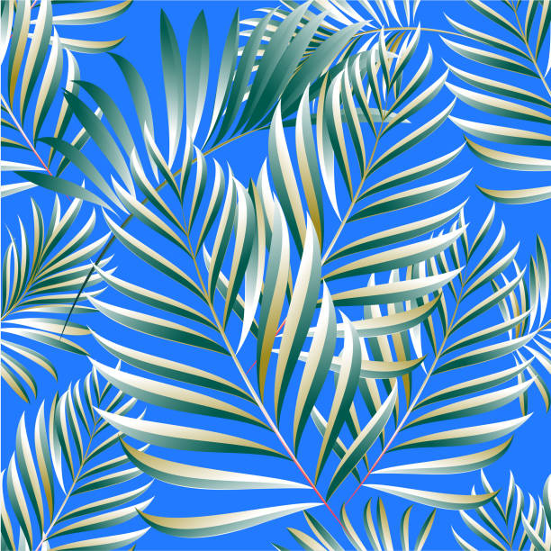 istock Pattern of tropical palm, leaves of the jungle. Vector floral pattern. 905217022