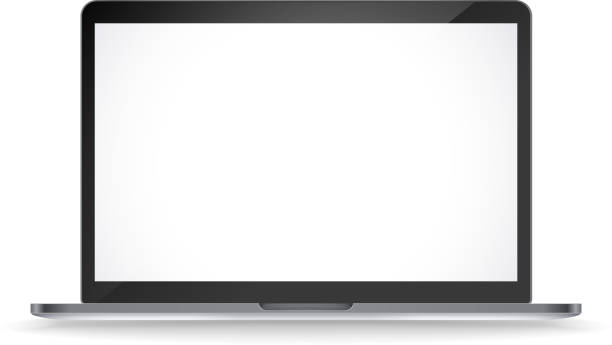 ilustraciones, imágenes clip art, dibujos animados e iconos de stock de maqueta de vector portátil moderno aislado sobre fondo blanco - computer computer monitor white background laptop