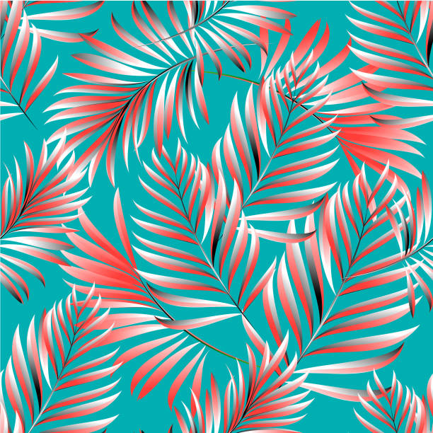 istock Pattern of tropical palm, leaves of the jungle. Vector floral pattern. 905220270