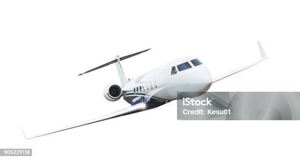Airplane Isolated On White Background Stock Photo - Download Image Now - Airplane, Remote Location, Commercial Airplane