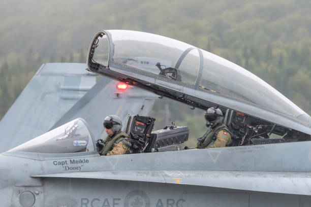 F/A-18 Super Hornet aircraft sits on the flightdeck in the morning aboard US Navy Nuclear Aircraft Carrier USS Dwight D. Eisenhower CVN-69.