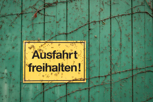 istock Yellow sign with the german inscription for 