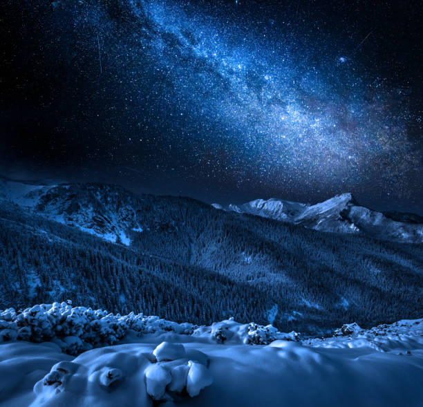 istock Cold night in Tatra Mountains with stars, Poland 905235134