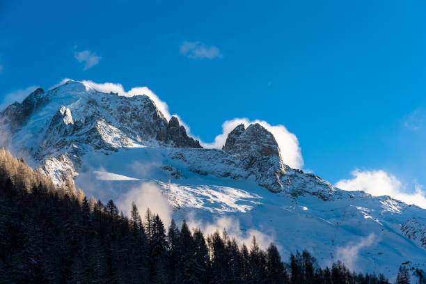 istock Storm clouds blowing over snow covered alpine peaks in winter 905242460