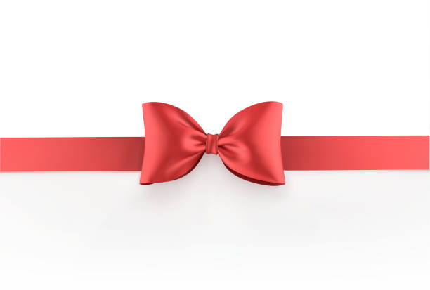 ilustrações de stock, clip art, desenhos animados e ícones de red satin bow tie isolated on white. vector 3d realistic illustration. - bun