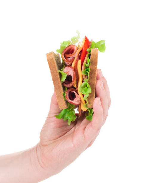 istock Delicious sandwich in a hand. 905267556
