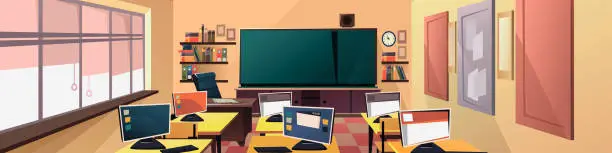 Vector illustration of school classroom interior