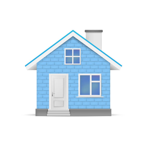 3D realistic house isolated on white background. Vector illustration. 3D realistic house isolated on white background. Vector illustration. Esp 10. house clipart stock illustrations