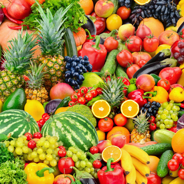 istock Assorted fresh ripe fruits and vegetables. 905279290