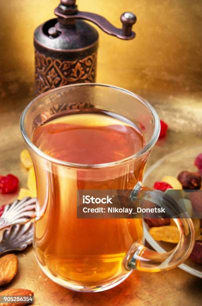 Tea In Arab Style Stock Photo - Download Image Now - Almond, Arab Culture, Arabic Style