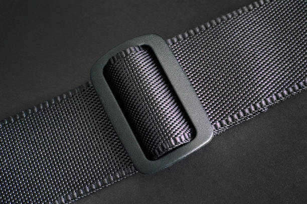 istock Buckle on black belt. Black background. 905289746