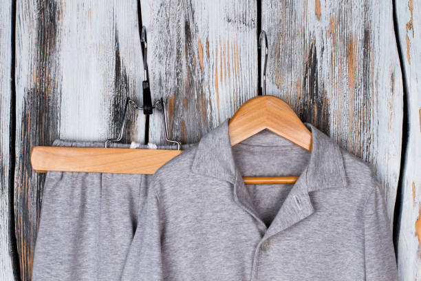 istock Gray pajama suit in wardrobe 905300678