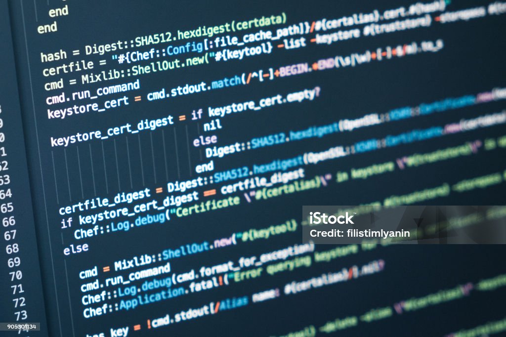 Information Technology Concept Coding Script Text On Screen Programming ...