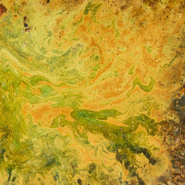 istock An unusual background with orange and yellow divorces. Blots and stains. 905311724