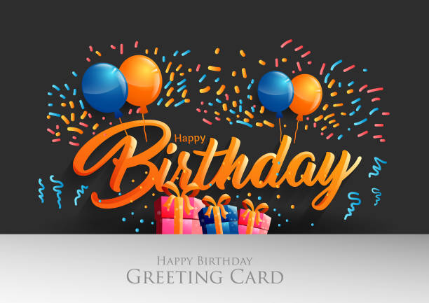 Happy Birthday Greeting Card vector art illustration