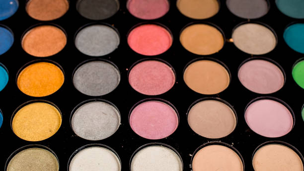 istock Palette of colorful eye shadow makeup 905315020