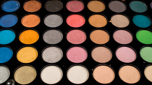 istock Palette of colorful eye shadow makeup 905315042