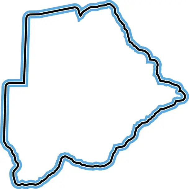 Vector illustration of Botswana Outline