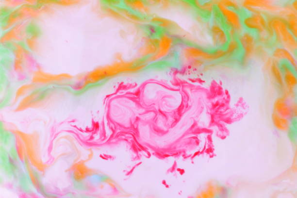 istock Multicolored abstract background on liquid, multicolored minimalistic background, pop art pattern, pastel texture for designer, background preparation, color divorce on milk, art 905326108