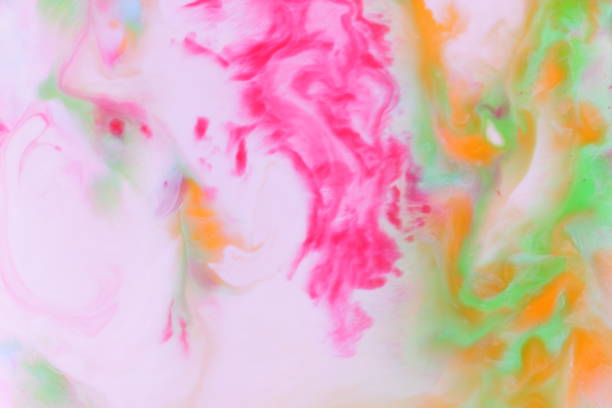 istock Multicolored abstract background on liquid, multicolored minimalistic background, pop art pattern, pastel texture for designer, background preparation, color divorce on milk, art 905326254