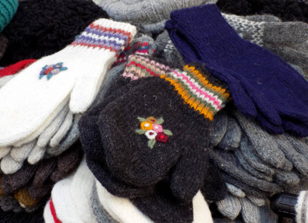 istock Knitted woolen gloves and mittens 905329692