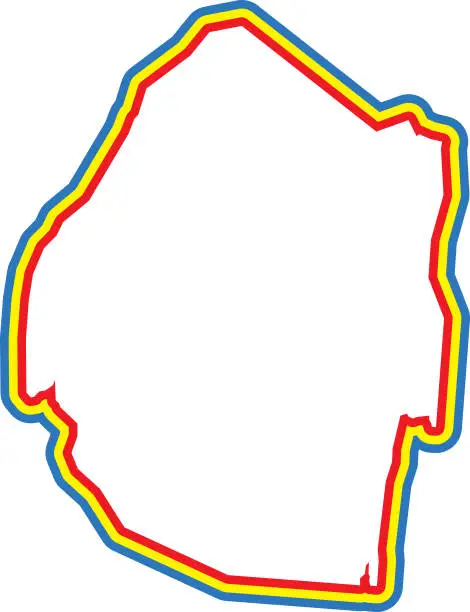 Vector illustration of Swaziland Outline