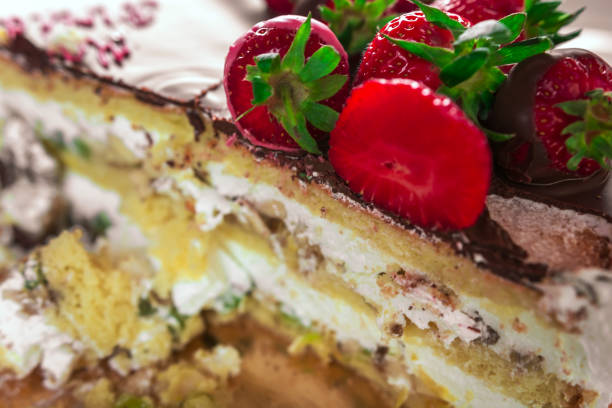 istock Cake with chocolate and strawberry. Sweets and desserts. 905333298