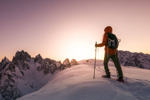 istock Brave woman exploring high Alpine mountains 905342770