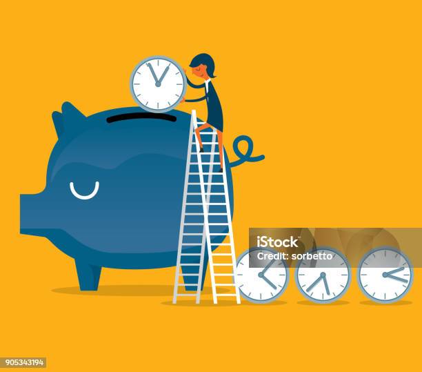 Time Is Money Businesswoman Stock Illustration - Download Image Now - Time, Savings, Investment