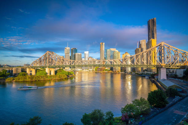 istock Brisbane city skyline and Brisbane river 905347872