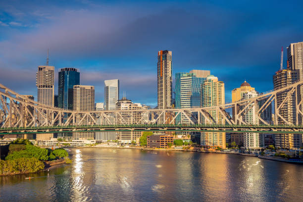 istock Brisbane city skyline and Brisbane river 905347878