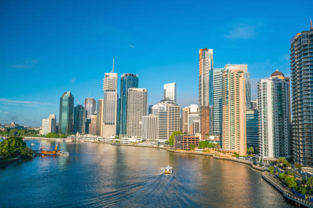 istock Brisbane city skyline and Brisbane river 905347890